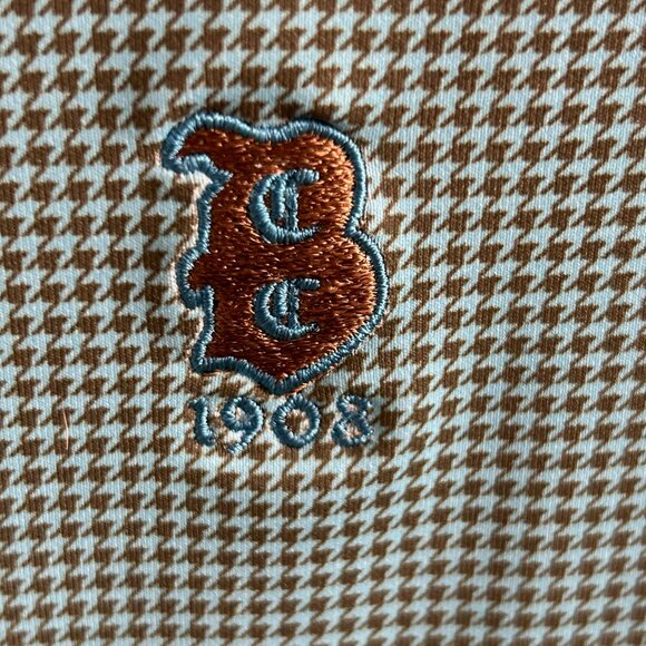 Men's Peter Millar Butler CC Logo Windbreaker Teal & Brown EUC - Picture 2 of 8